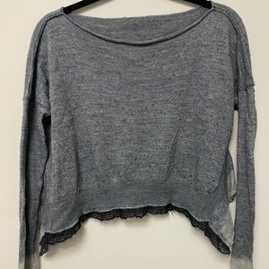 Lauren Vidal Grey Cropped Sweater